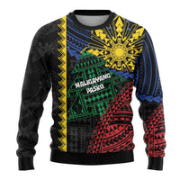 Personalised Philippines Christmas Ugly Christmas Sweater Xmas Tree Filipino Tribal Patterns - Polynesian Pride