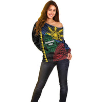 Personalised Philippines Christmas Off Shoulder Sweater Xmas Tree Filipino Tribal Patterns - Polynesian Pride