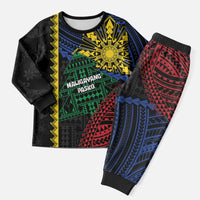 Personalised Philippines Christmas Pajama Set Xmas Tree Filipino Tribal Patterns - Polynesian Pride