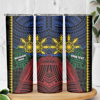 Personalised Philippines Christmas Skinny Tumbler Xmas Tree Filipino Tribal Patterns - Polynesian Pride