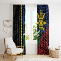 Philippines Christmas Window Curtain Xmas Tree Filipino Tribal Patterns - Polynesian Pride