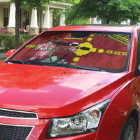 Rotuma Christmas Auto Sun Shade Rotuma Myzomela Birds With Hibiscus Flowers - Polynesian Pride