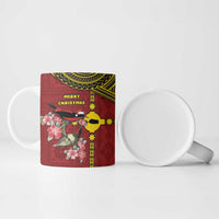 Rotuma Christmas Ceramic Mug Rotuma Myzomela Birds With Hibiscus Flowers - Polynesian Pride