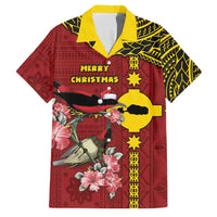 Rotuma Christmas Family Matching Off Shoulder Maxi Dress and Hawaiian Shirt Rotuma Myzomela Birds With Hibiscus Flowers - Polynesian Pride