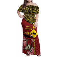 Rotuma Christmas Family Matching Off Shoulder Maxi Dress and Hawaiian Shirt Rotuma Myzomela Birds With Hibiscus Flowers - Polynesian Pride