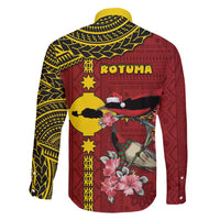 Rotuma Christmas Family Matching Short Sleeve Bodycon Dress and Hawaiian Shirt Rotuma Myzomela Birds With Hibiscus Flowers - Polynesian Pride