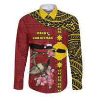 Rotuma Christmas Family Matching Summer Maxi Dress and Hawaiian Shirt Rotuma Myzomela Birds With Hibiscus Flowers - Polynesian Pride