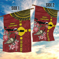 Rotuma Christmas Garden Flag Rotuma Myzomela Birds With Hibiscus Flowers - Polynesian Pride