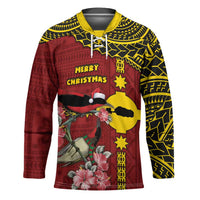 Rotuma Christmas Hockey Jersey Rotuma Myzomela Birds With Hibiscus Flowers - Polynesian Pride