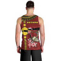 Rotuma Christmas Men Tank Top Rotuma Myzomela Birds With Hibiscus Flowers - Polynesian Pride
