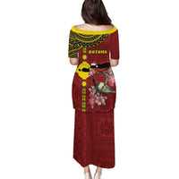 Rotuma Christmas Puletasi Rotuma Myzomela Birds With Hibiscus Flowers - Polynesian Pride