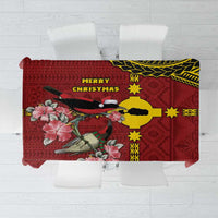 Rotuma Christmas Tablecloth Rotuma Myzomela Birds With Hibiscus Flowers - Polynesian Pride