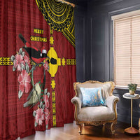 Rotuma Christmas Window Curtain Rotuma Myzomela Birds With Hibiscus Flowers - Polynesian Pride