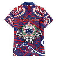 Personalised Samoa Gym Family Matching Tank Maxi Dress and Hawaiian Shirt Muscle Samoan Tribal Waves - Polynesian Pride