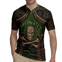 Personalised Hawaii Tiki Pirates Rugby Jersey Kakau Pattern Polynesian Style