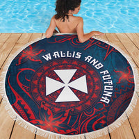 Wallis And Futuna Beach Blanket Hibiscus Polynesian Tribal Pattern
