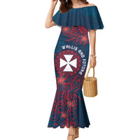 Personalised Wallis And Futuna Family Matching Mermaid Dress and Hawaiian Shirt Hibiscus Polynesian Tribal Pattern