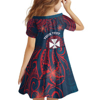 Personalised Wallis And Futuna Family Matching Short Sleeve Bodycon Dress and Hawaiian Shirt Hibiscus Polynesian Tribal Pattern