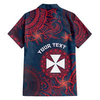 Personalised Wallis And Futuna Family Matching Short Sleeve Bodycon Dress and Hawaiian Shirt Hibiscus Polynesian Tribal Pattern