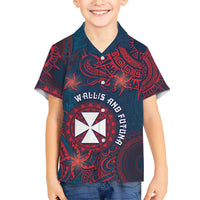 Personalised Wallis And Futuna Family Matching Short Sleeve Bodycon Dress and Hawaiian Shirt Hibiscus Polynesian Tribal Pattern