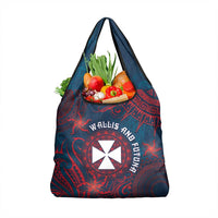 Wallis And Futuna Grocery Bag Hibiscus Polynesian Tribal Pattern
