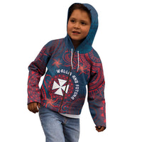 Personalised Wallis And Futuna Kid Hoodie Hibiscus Polynesian Tribal Pattern