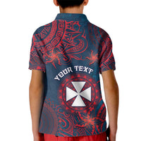 Personalised Wallis And Futuna Kid Polo Shirt Hibiscus Polynesian Tribal Pattern
