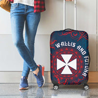Wallis And Futuna Luggage Cover Hibiscus Polynesian Tribal Pattern