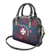Wallis And Futuna Shoulder Handbag Hibiscus Polynesian Tribal Pattern