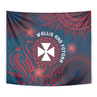 Wallis And Futuna Tapestry Hibiscus Polynesian Tribal Pattern