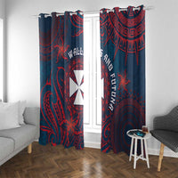 Wallis And Futuna Window Curtain Hibiscus Polynesian Tribal Pattern