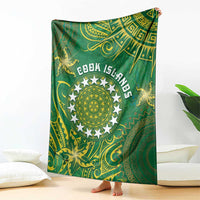 Cook Islands Blanket Hibiscus Polynesian Tribal Pattern