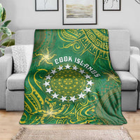 Cook Islands Blanket Hibiscus Polynesian Tribal Pattern