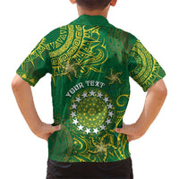 Personalised Cook Islands Hawaiian Shirt Hibiscus Polynesian Tribal Pattern