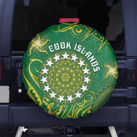 Cook Islands Spare Tire Cover Hibiscus Polynesian Tribal Pattern