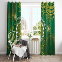Cook Islands Window Curtain Hibiscus Polynesian Tribal Pattern