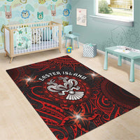 Easter Island Area Rug Hibiscus Polynesian Tribal Pattern