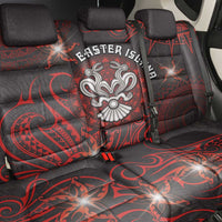 Easter Island Back Car Seat Cover Hibiscus Polynesian Tribal Pattern
