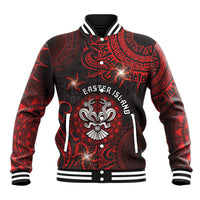 Personalised Easter Island Baseball Jacket Hibiscus Polynesian Tribal Pattern