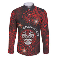 Personalised Easter Island Family Matching Long Sleeve Bodycon Dress and Hawaiian Shirt Hibiscus Polynesian Tribal Pattern