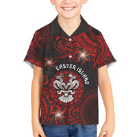 Personalised Easter Island Family Matching Long Sleeve Bodycon Dress and Hawaiian Shirt Hibiscus Polynesian Tribal Pattern