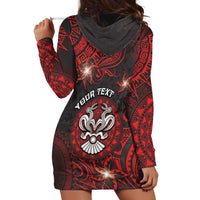 Personalised Easter Island Hoodie Dress Hibiscus Polynesian Tribal Pattern