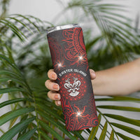 Personalised Easter Island Skinny Tumbler Hibiscus Polynesian Tribal Pattern