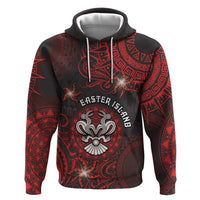 Personalised Easter Island Zip Hoodie Hibiscus Polynesian Tribal Pattern