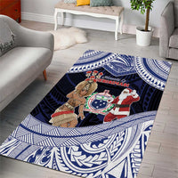Samoa Christmas Area Rug Samoan Siva Dance With Santa - Polynesian Pride
