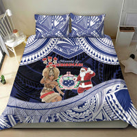 Samoa Christmas Bedding Set Samoan Siva Dance With Santa - Polynesian Pride