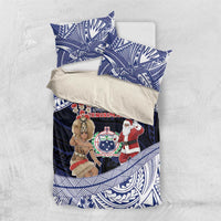 Samoa Christmas Bedding Set Samoan Siva Dance With Santa - Polynesian Pride