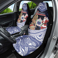 Samoa Christmas Car Seat Cover Samoan Siva Dance With Santa - Polynesian Pride