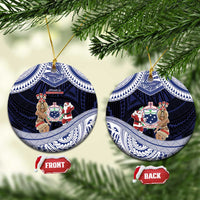 Samoa Christmas Ceramic Ornament Samoan Siva Dance With Santa - Polynesian Pride
