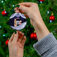 Samoa Christmas Ceramic Ornament Samoan Siva Dance With Santa - Polynesian Pride